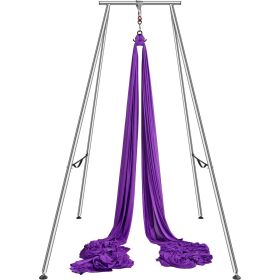 VEVOR Aerial Yoga Frame & Yoga Hammock, 9.67 ft Height Professional Yoga Swing Stand Comes with 13.1 Yards Aerial Hammock (Includes Hammock: Yes, Color: Purple)